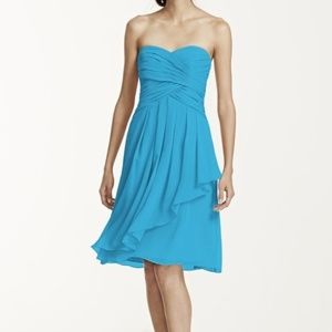 David's Bridal Crinkle Chiffon Bridesmaid Dress